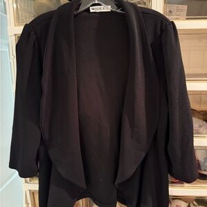 Doublju Elegant Black open blazer size 1X